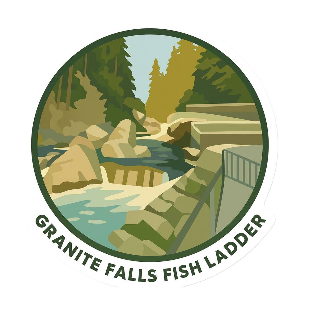 Granite Falls Fish Ladder Sticker